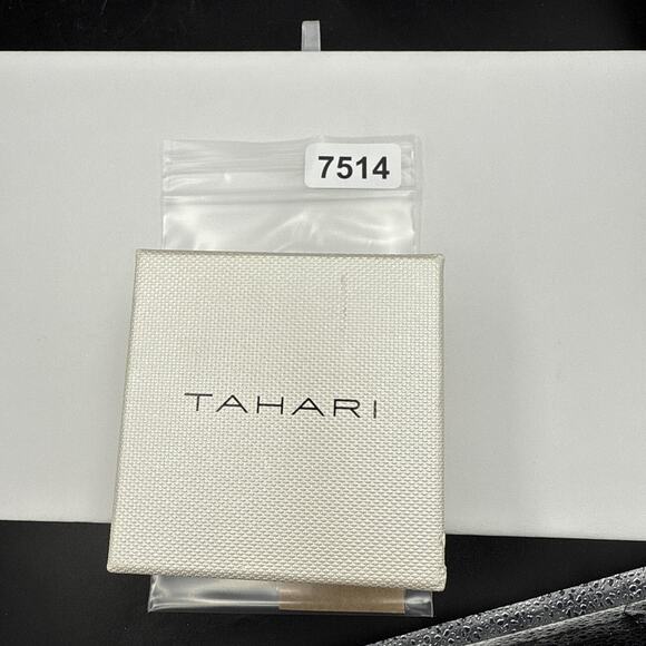Tahari Necklace Earrings Set Champagne CZ Rose Gold Tone Bezel 18" Chain NIB - Picture 8 of 8